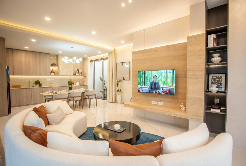 Luxury living room, living hall- Vibe Vista premium interior designers in Hyderabad