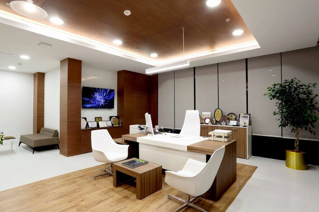 interior, office, corporate, branding, meeting, table, furniture, business, room, contemporary, space, design, computer, employees, indoors, workspace, modern, work, light, chairs, desk, wood, sunny, architecture, startup, brown computer, brown office, brown meeting, brown desk, brown conference, Vibe Vista -residential interior designers in hyderabad